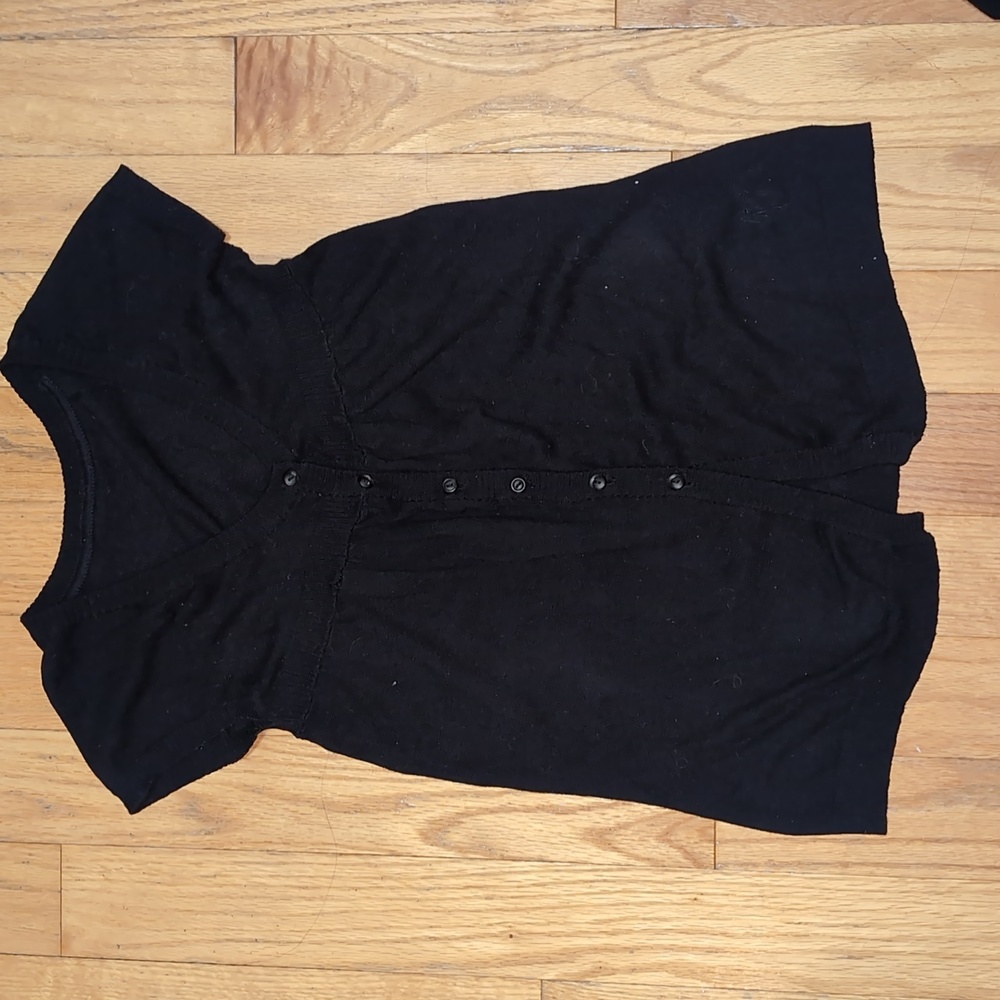 Black Babydoll Button Up Top